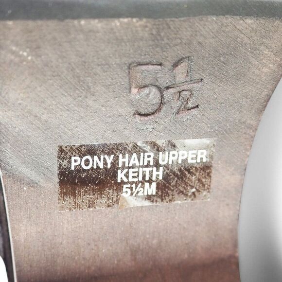 Rampage Keith Vintage Y2K Pony Hair Floral Print Wooden Sole Clogs Women's 5.5 - Picture 9 of 10